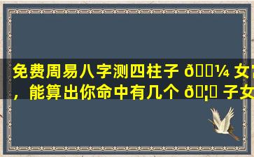 免费周易八字测四柱子 🌼 女宫，能算出你命中有几个 🦈 子女吗
